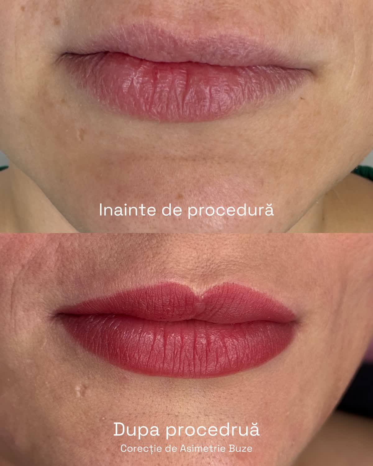 Corecție asimetrie buze – before after
